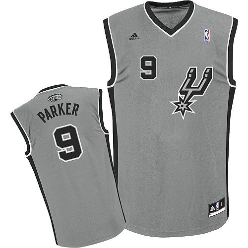  NBA San Antonio Spurs 9 Tony Parker New Revolution 30 Swingman Alternate Grey Jersey New for The 2012 13 Season